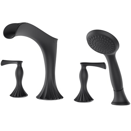 Pfister Tub Trim, Matte Black, Deck LG6-4RHB